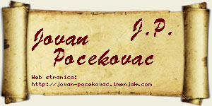 Jovan Počekovac vizit kartica